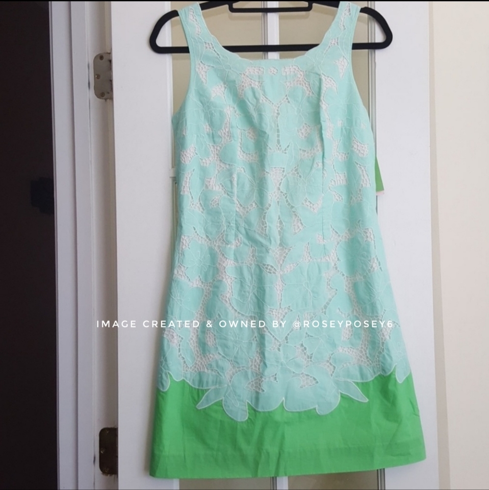 New Lilly Pulitzer "Sand Bar Blu" Eyelet Capricia Shift dress NWT - Picture 2 of 9